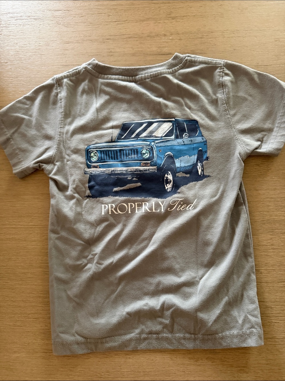 Kids' Short Sleeve Graphic Tee - Gray with Blue Truck